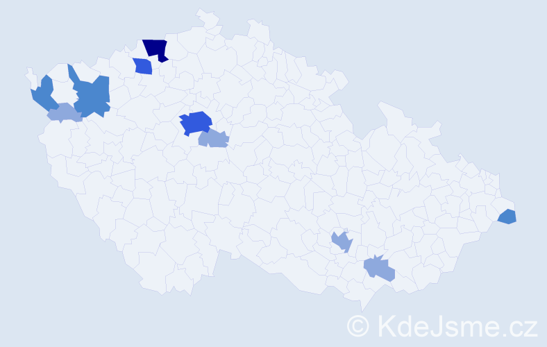 Příjmení: 'Maxim', počet výskytů 21 v celé ČR