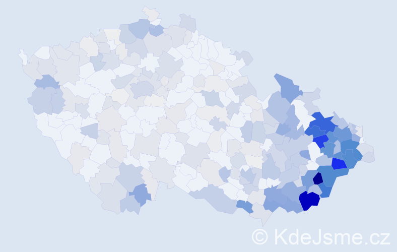 Příjmení: 'Chovancová', počet výskytů 1551 v celé ČR