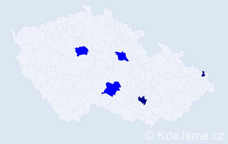 Příjmení: 'Chamr', počet výskytů 7 v celé ČR