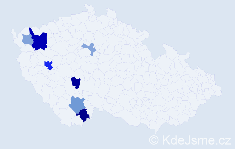 Příjmení: 'Kornatovská', počet výskytů 15 v celé ČR