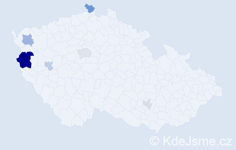 Příjmení: 'Coma', počet výskytů 9 v celé ČR