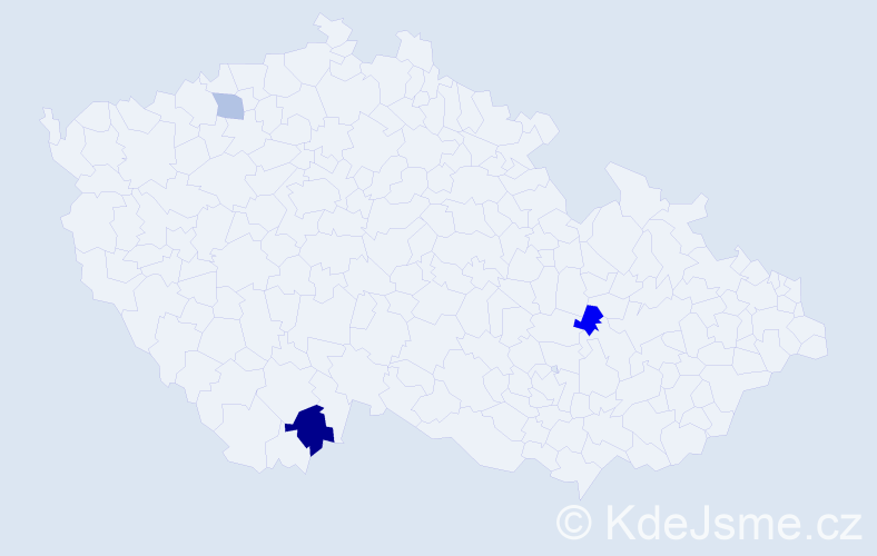 Příjmení: 'Rea', počet výskytů 4 v celé ČR