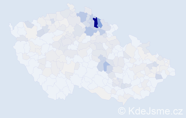 Příjmení: 'Šírová', počet výskytů 866 v celé ČR