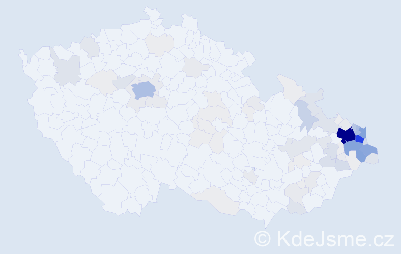 Příjmení: 'Bystroň', počet výskytů 403 v celé ČR