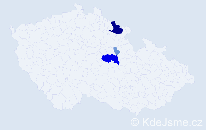 Příjmení: 'Klepešta', počet výskytů 13 v celé ČR