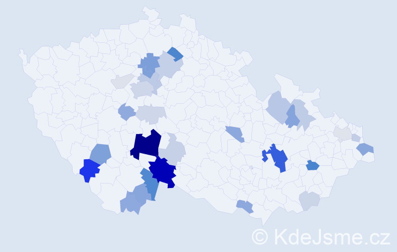 Příjmení: 'Pán', počet výskytů 95 v celé ČR