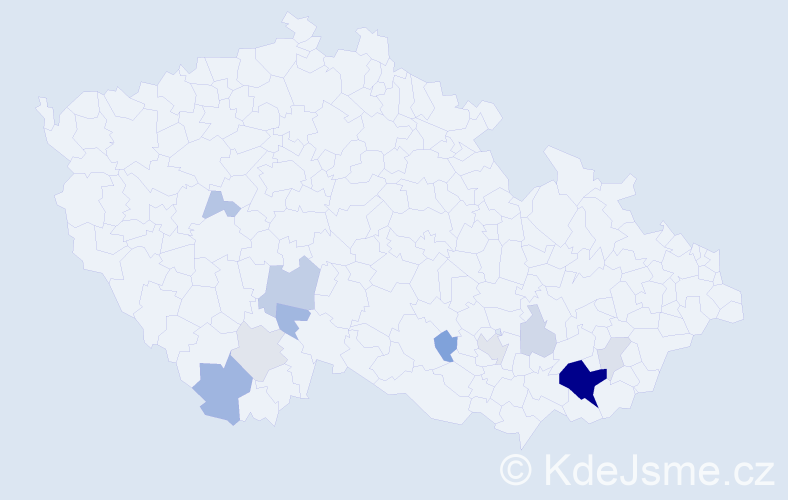 Příjmení: 'Talák', počet výskytů 34 v celé ČR