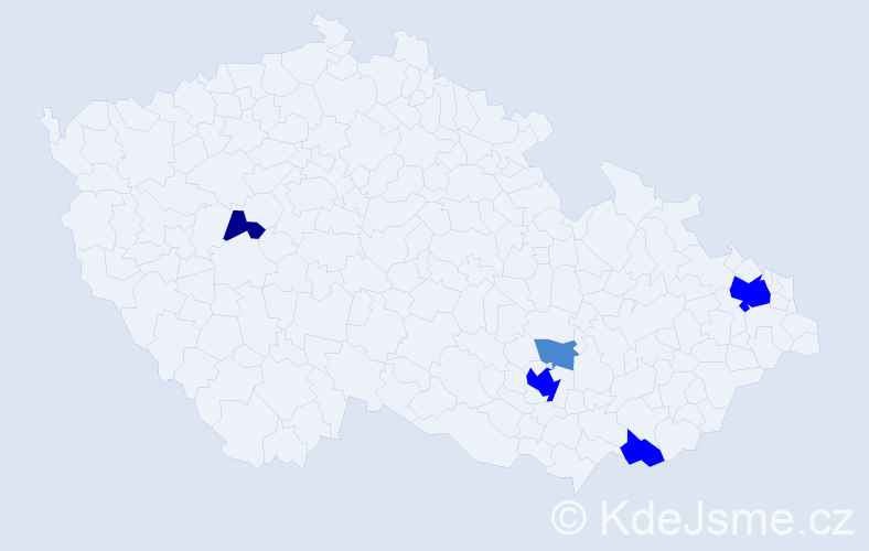 Příjmení: 'Iláš', počet výskytů 10 v celé ČR