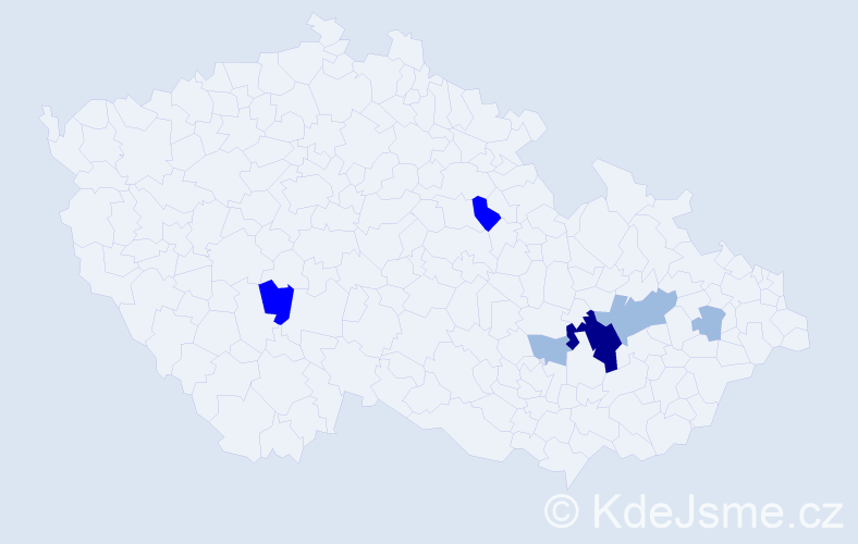 Příjmení: 'Miškár', počet výskytů 13 v celé ČR