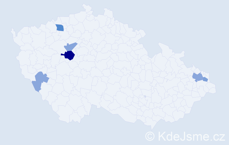 Příjmení: 'Hrebeňová', počet výskytů 17 v celé ČR