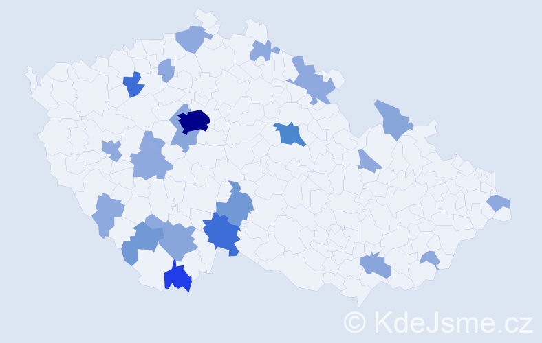 Příjmení: 'Sivok', počet výskytů 57 v celé ČR