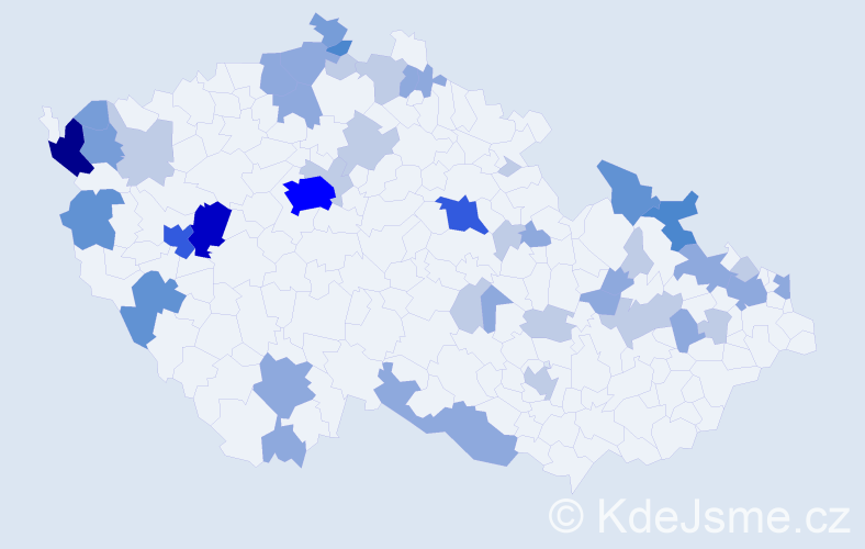 Příjmení: 'Ivanič', počet výskytů 118 v celé ČR