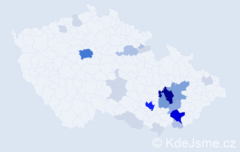 Příjmení: 'Zápařková', počet výskytů 78 v celé ČR