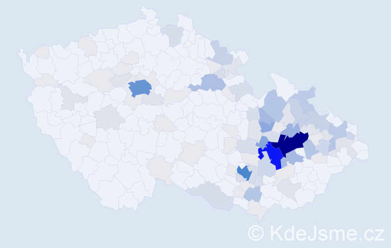 Příjmení: 'Rozsívalová', počet výskytů 366 v celé ČR