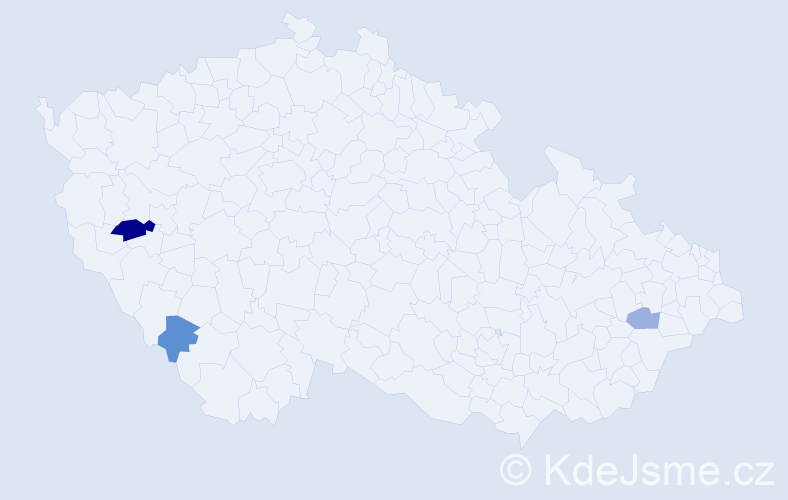 Příjmení: 'Tongeľová', počet výskytů 5 v celé ČR