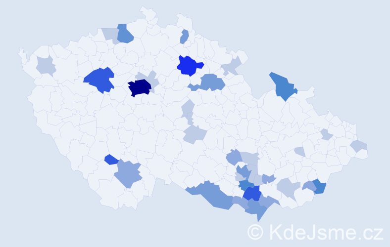 Příjmení: 'Kabela', počet výskytů 94 v celé ČR