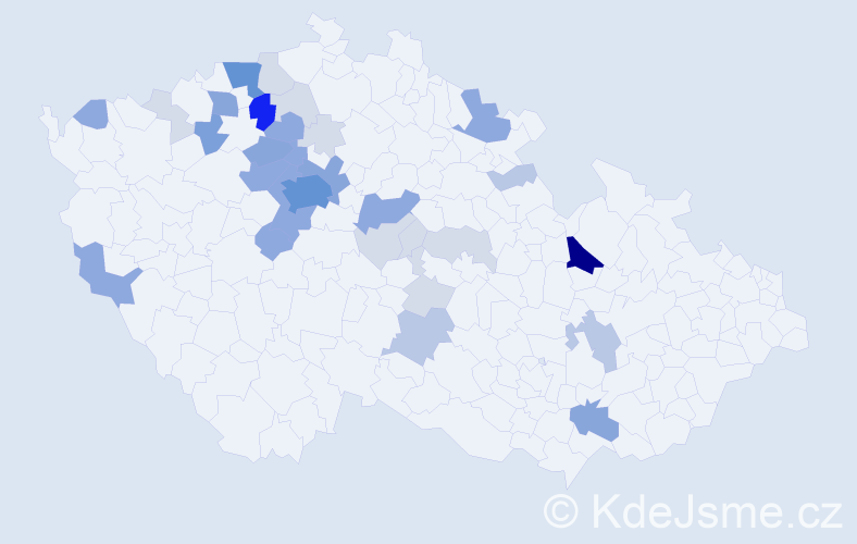 Příjmení: 'Kunrt', počet výskytů 107 v celé ČR