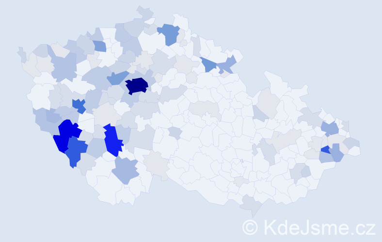 Příjmení: 'Hrachová', počet výskytů 412 v celé ČR