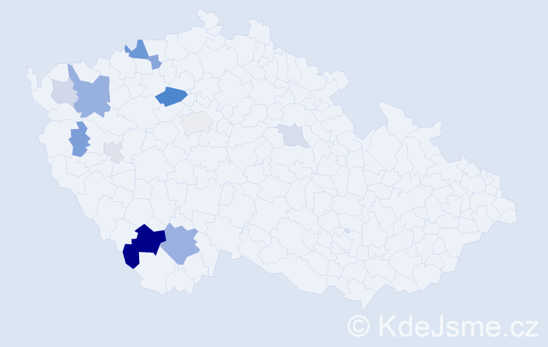 Příjmení: 'Cibuzar', počet výskytů 28 v celé ČR
