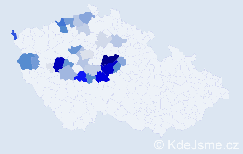 Příjmení: 'Viltová', počet výskytů 88 v celé ČR