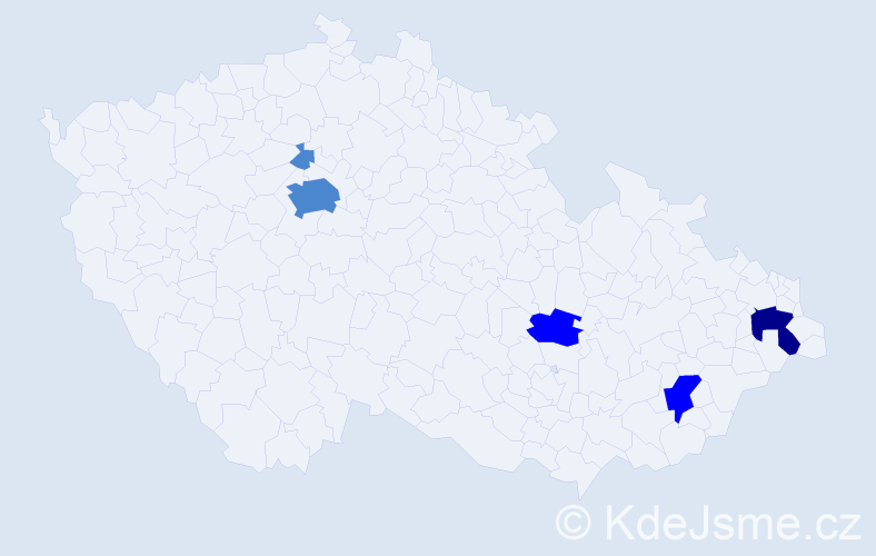 Příjmení: 'Manoli', počet výskytů 9 v celé ČR