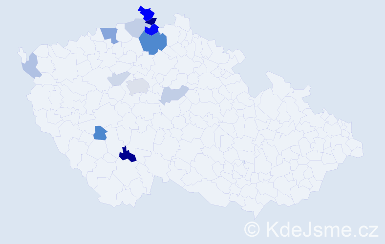 Příjmení: 'Berdar', počet výskytů 29 v celé ČR