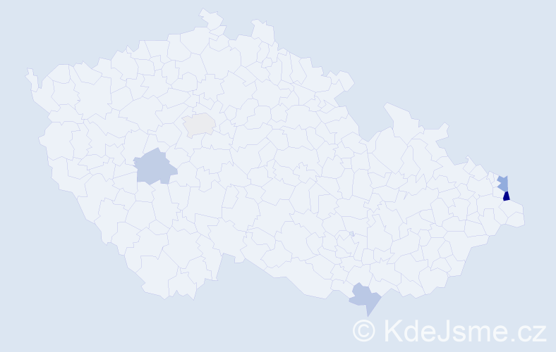Příjmení: 'Kramarčík', počet výskytů 9 v celé ČR