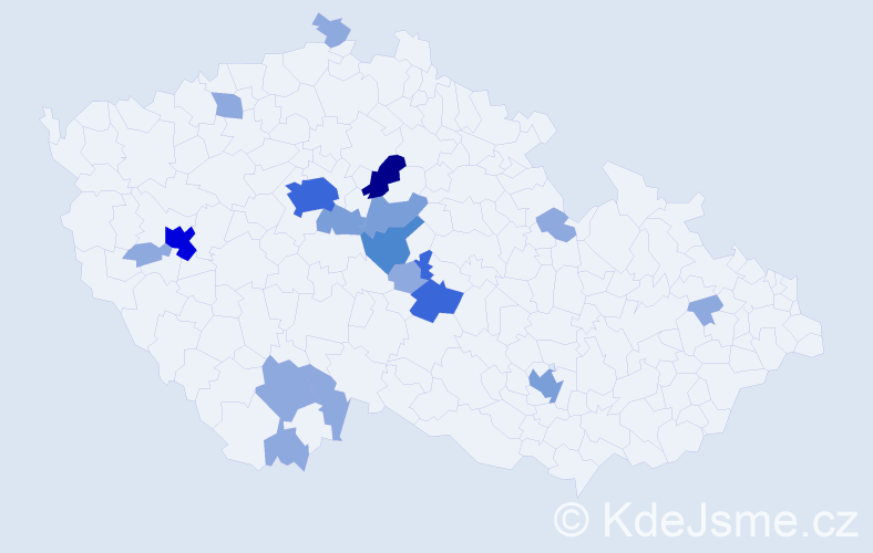 Příjmení: 'Pertlíčková', počet výskytů 39 v celé ČR