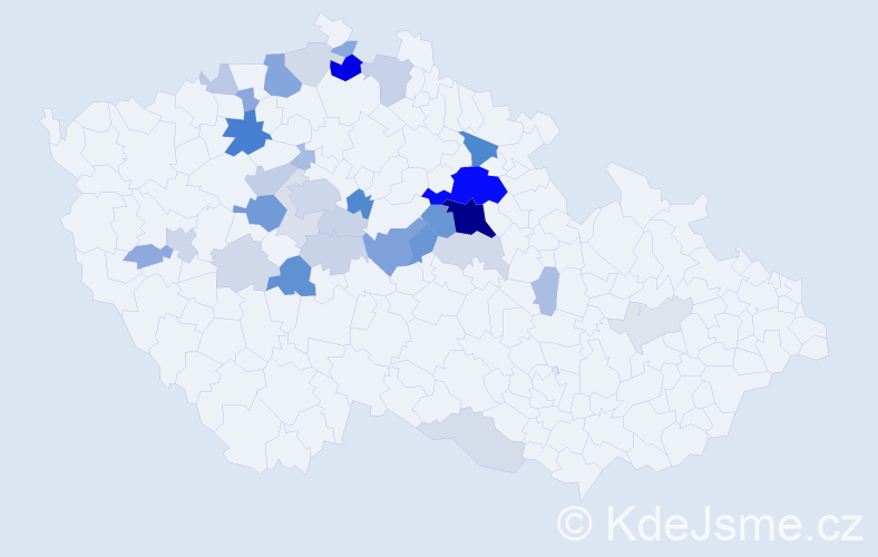 Příjmení: 'Salavec', počet výskytů 103 v celé ČR
