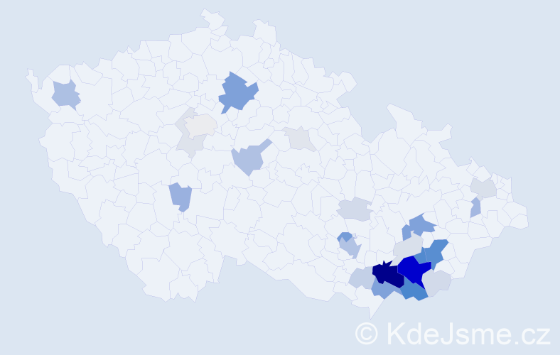 Příjmení: 'Trlida', počet výskytů 109 v celé ČR