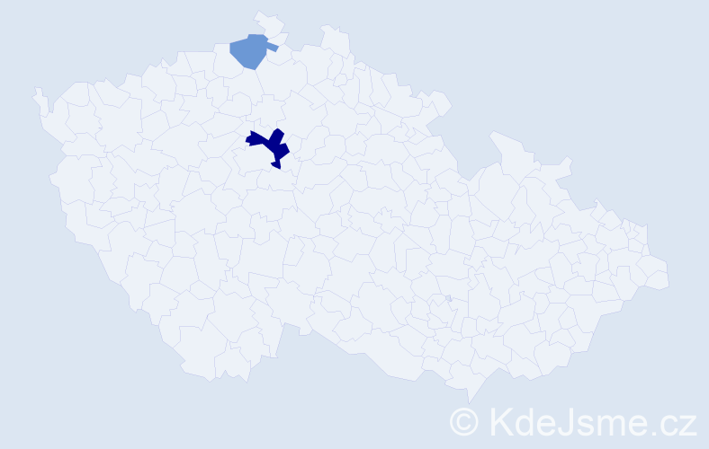 Příjmení: 'Kyhos', počet výskytů 4 v celé ČR