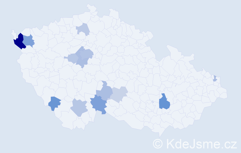 Příjmení: 'Tutter', počet výskytů 39 v celé ČR