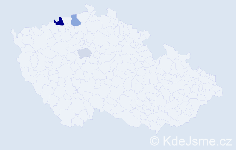 Příjmení: 'Trutenková', počet výskytů 5 v celé ČR