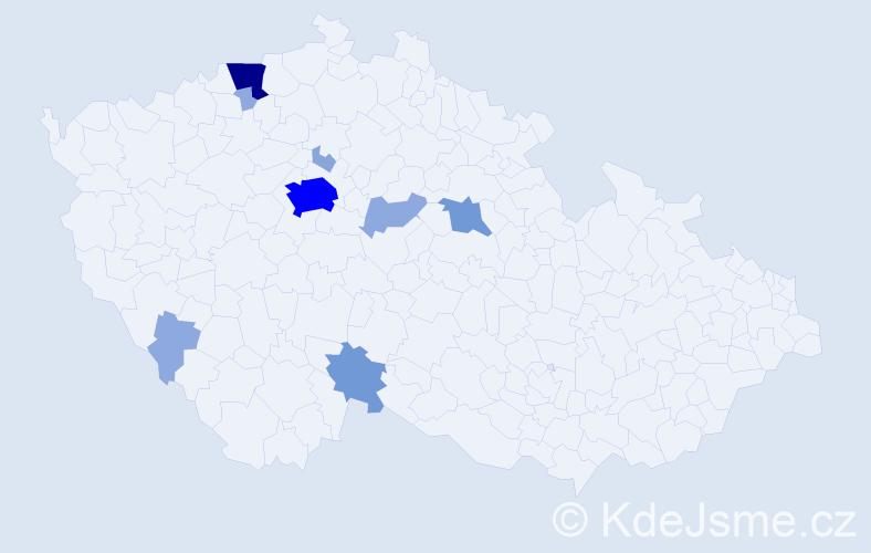 Příjmení: 'Křehlová', počet výskytů 27 v celé ČR