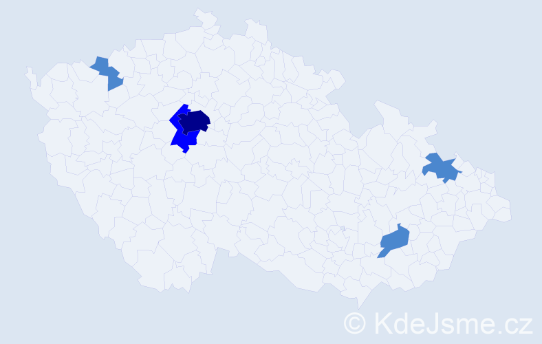 Příjmení: 'Češelská', počet výskytů 8 v celé ČR