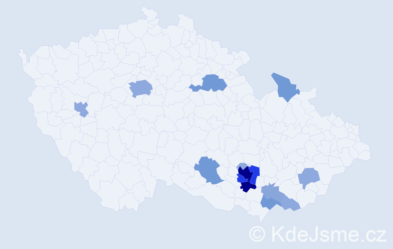 Příjmení: 'Langášek', počet výskytů 44 v celé ČR