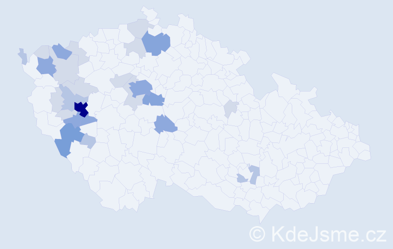 Příjmení: 'Rupert', počet výskytů 67 v celé ČR