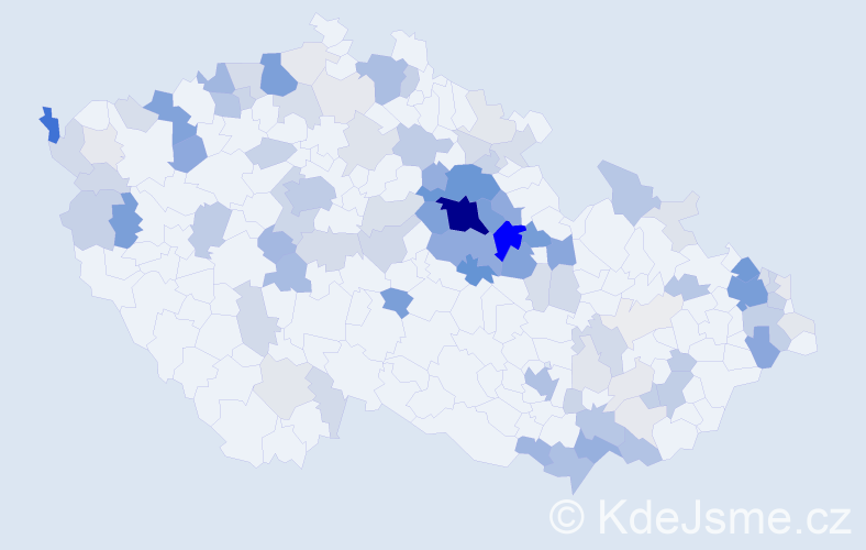 Příjmení: 'Borovec', počet výskytů 407 v celé ČR