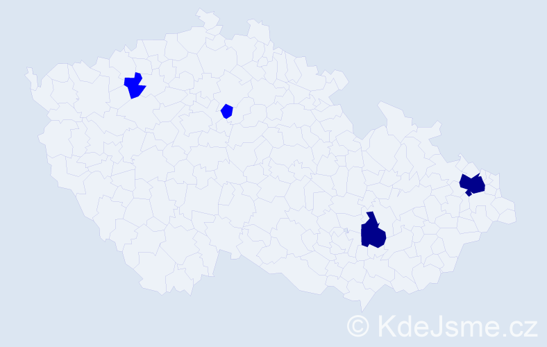Příjmení: 'Bajs', počet výskytů 6 v celé ČR