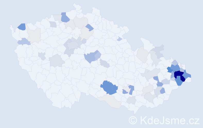 Příjmení: 'Filipcová', počet výskytů 278 v celé ČR