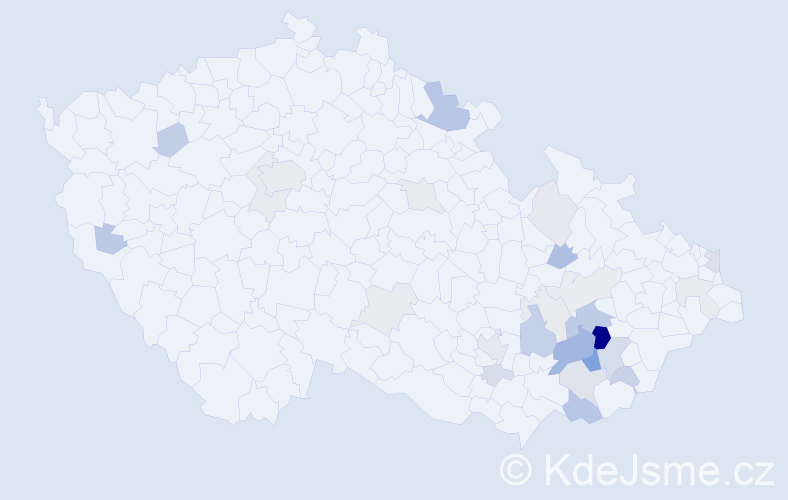 Příjmení: 'Bakalík', počet výskytů 74 v celé ČR