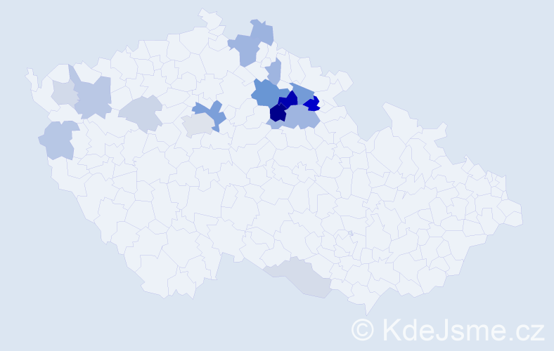 Příjmení: 'Filounek', počet výskytů 45 v celé ČR
