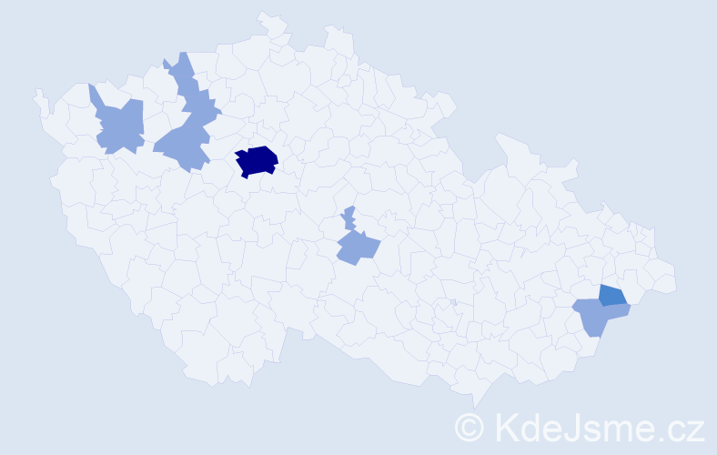 Příjmení: 'Marinič', počet výskytů 16 v celé ČR