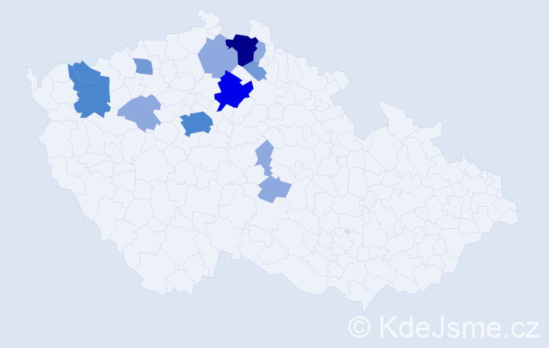 Příjmení: 'Fukárková', počet výskytů 30 v celé ČR
