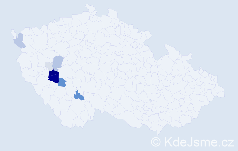Příjmení: 'Kuryluková', počet výskytů 9 v celé ČR