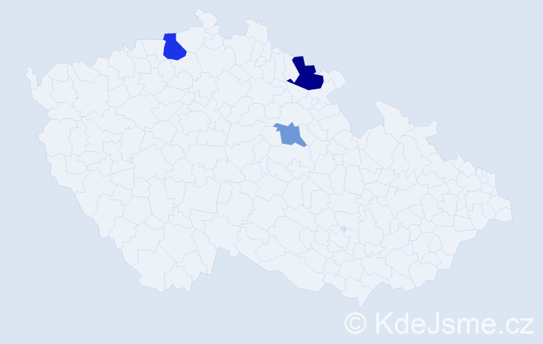 Příjmení: 'Macharovská', počet výskytů 5 v celé ČR
