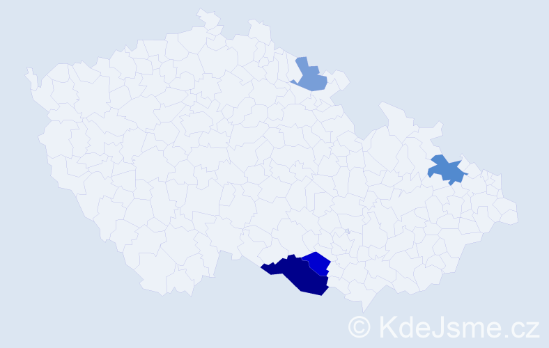 Příjmení: 'Katerinec', počet výskytů 8 v celé ČR
