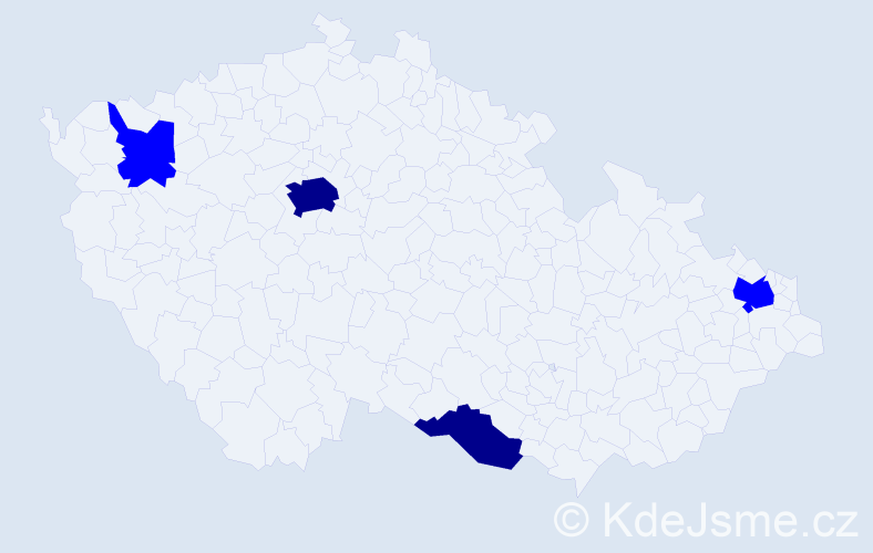 Příjmení: 'Caliskan', počet výskytů 6 v celé ČR
