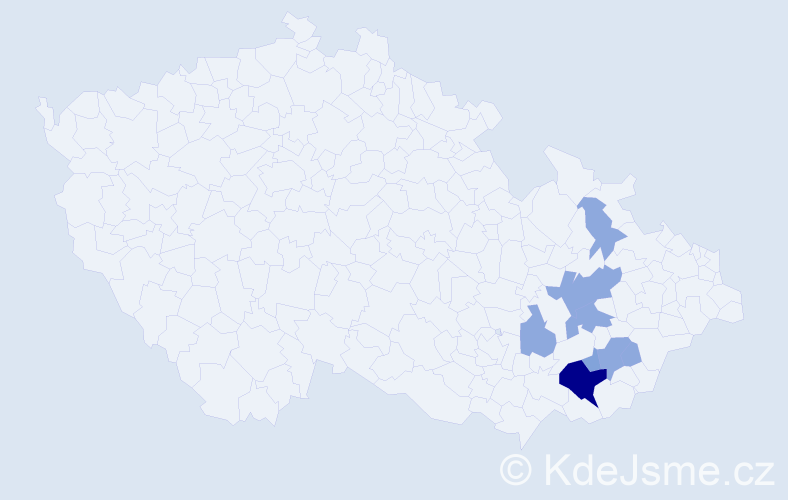 Příjmení: 'Hromečková', počet výskytů 16 v celé ČR