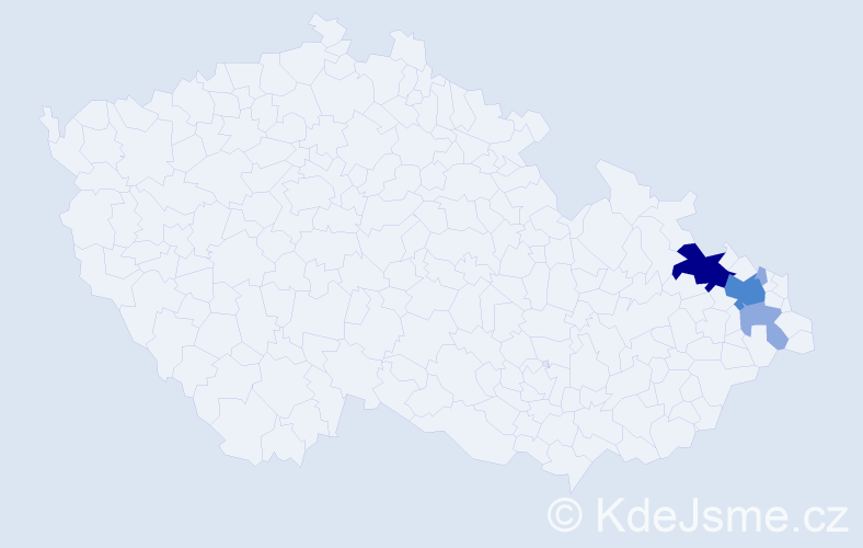 Příjmení: 'Andronikidis', počet výskytů 9 v celé ČR
